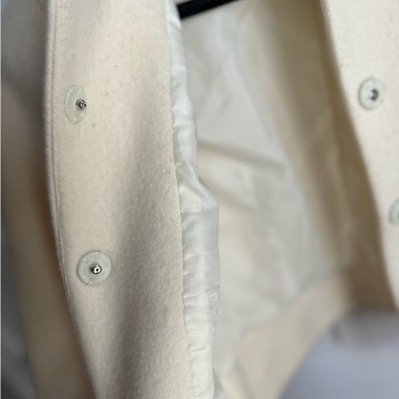 CLUB MONACO women’s ivory wool snap coat (M) - Picture 5 of 9